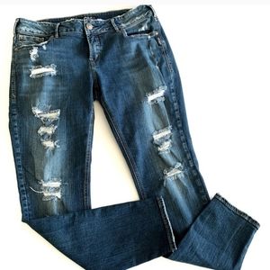 Silver Suki Distressed Stretch Skinny Jeans Womens 33 x 31